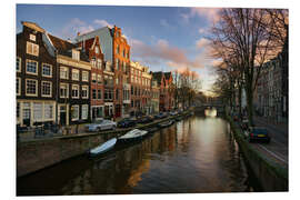 Foam board print Amsterdam in the evening light