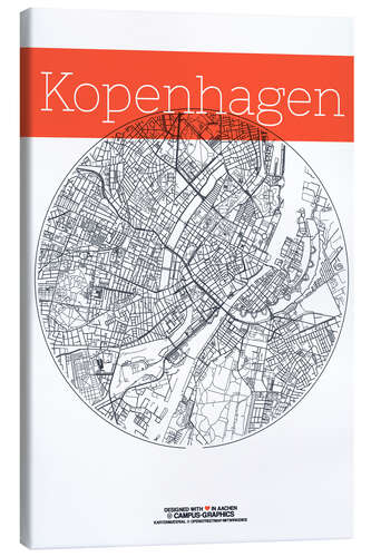 Canvas-taulu Copenhagen map circle