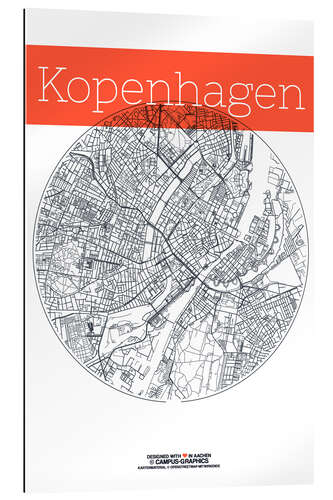 Galleriprint Kort over København (tysk)