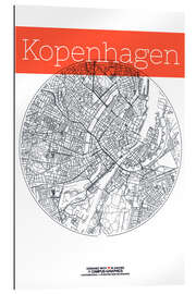 Galleriprint Kort over København (tysk)