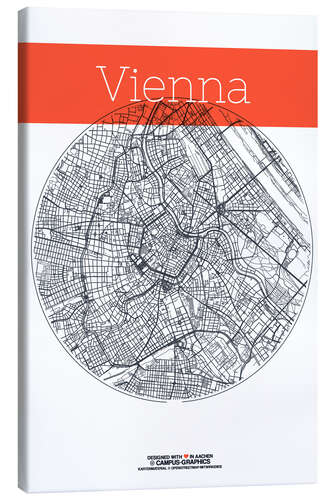 Leinwandbild Vienna Karte Kreis (Wien)