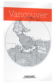 Cuadro de metacrilato Círculo de mapa de Vancouver