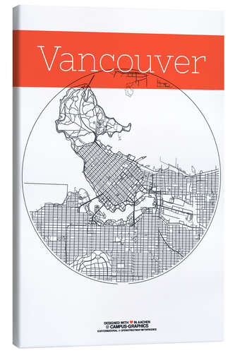 Canvas print Vancouver map circle