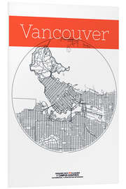 PVC-tavla Vancouver map circle