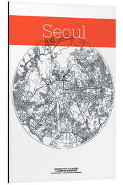 Obraz na aluminium Seoul map circle