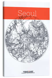 Canvas print Seoul map circle