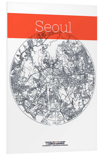 PVC print Seoul map circle