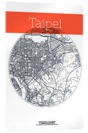 Cuadro de metacrilato Mapa de taipei círculo