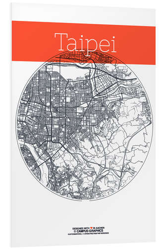 Foam board print Taipei map circle