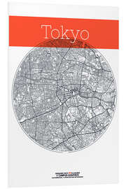 Foam board print Tokyo map circle