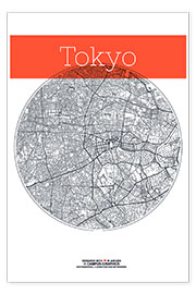 Wall print  Tokyo map circle - campus graphics