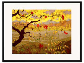Gerahmter Kunstdruck Apfelbaum mit roten Früchten