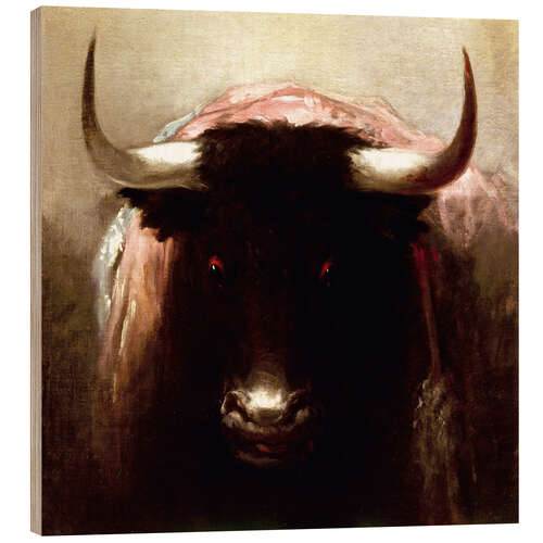 Wood print Bold bull