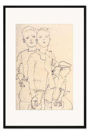 Gerahmter Kunstdruck Drei Gassenbuben