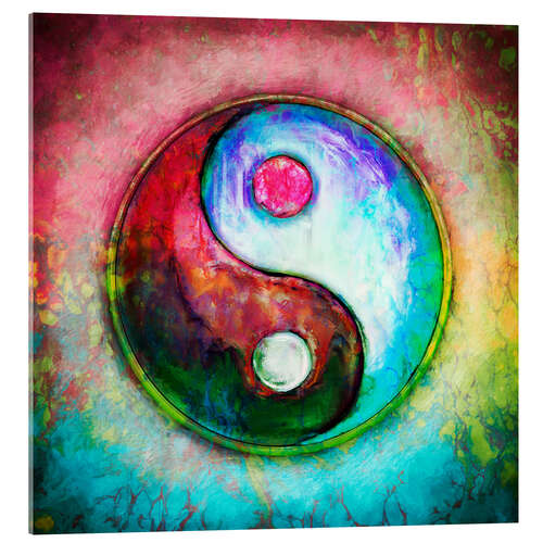 Acrylglas print Yin Yang, Colourful Painting 4