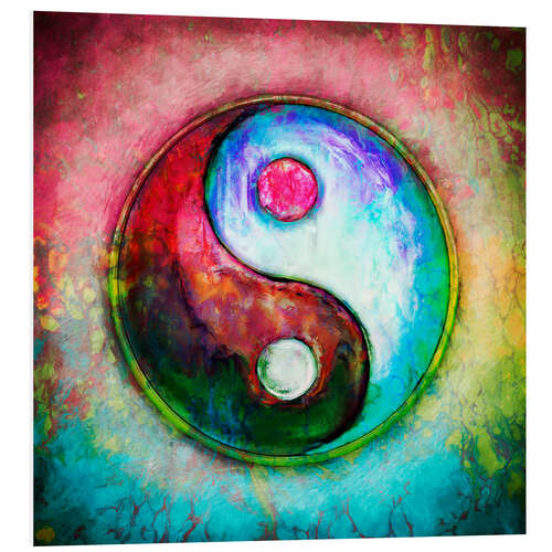 Hartschaumbild Yin Yang - Colourful Painting 4