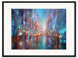 Gerahmter Kunstdruck Die blaue stadt