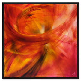 Gerahmter Kunstdruck roter Lichtertanz