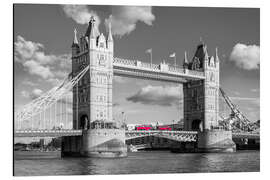 Alubild London, Tower Bridge Schwarz Weiss