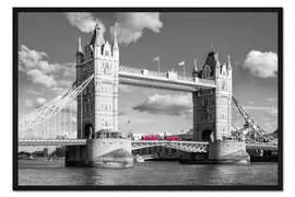 Gerahmter Kunstdruck London, Tower Bridge Schwarz Weiss