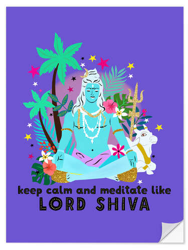 Selvklebende plakat Lord Shiva