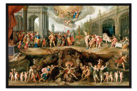 Gerahmter Kunstdruck Das ewige Dilemma der Menschheit - Die Wahl zwischen Tugend und Laster