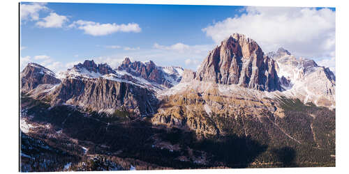 Quadro em plexi-alumínio Aerial drone view over Tofana di Rozes peak, Dolomites