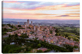 Canvas print Aerial drone view over San Gimignano, Tuscany, Italy