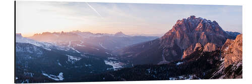 Tableau en aluminium Aerial drone view over valley, Dolomites