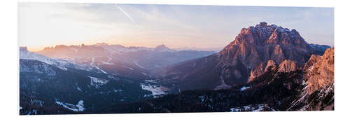 PVC print Aerial drone view over valley, Dolomites