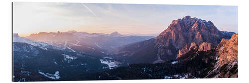 Galleritryck Aerial drone view over valley, Dolomites