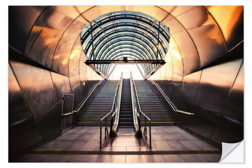 Selvklebende plakat Futuristic Metro entrance in Prague