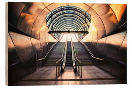 Cuadro de madera Futuristic Metro entrance in Prague