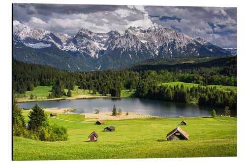 Aluminium print Karwendel mountains with lake in the Alps