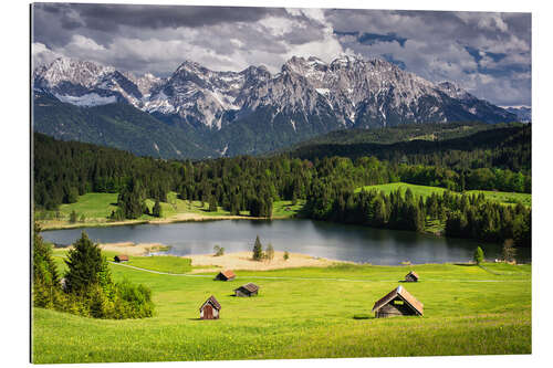 Gallery print Karwendel mountains with lake in the Alps