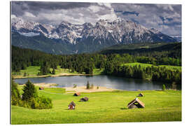 Gallery print Karwendel mountains with lake in the Alps