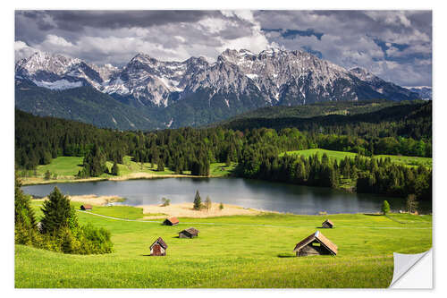 Sticker mural Karwendel mountains with lake in the Alps