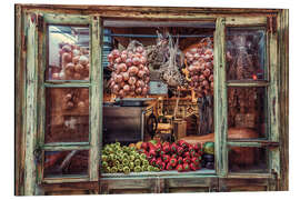 Aluminium print Window with vegetables