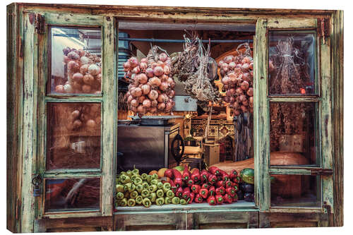 Canvas print Window with vegetables