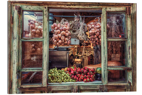 Galleritryk Window with vegetables