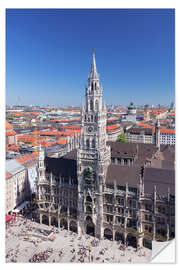 Naklejka na ścianę Town hall, Marienplatz, Munich