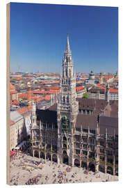 Quadro de madeira Town hall, Marienplatz, Munich