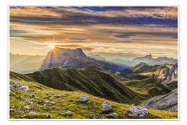 Tavla  Sonnenaufgang am Langkofel, Dolomiten, Trentino Alto Adige - Dieter Meyrl