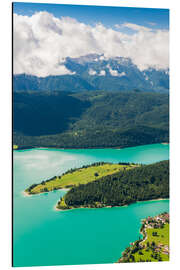 Aluminium print Walchensee from above