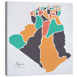 Canvas-taulu Algeria map modern abstract with round shapes