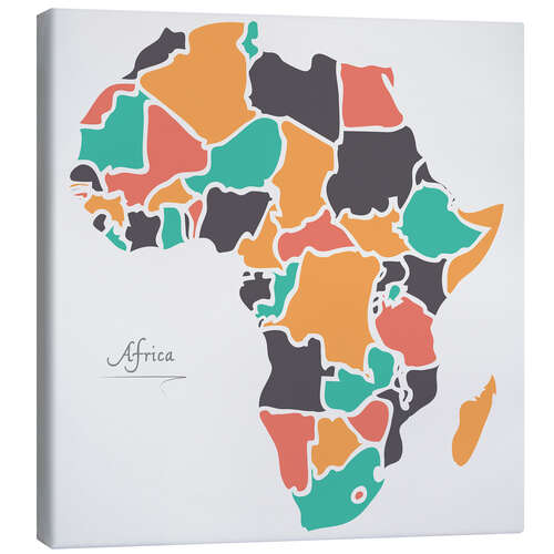 Canvas print Africa map modern abstract with round shapes