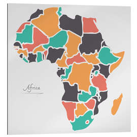 Gallery print Africa map modern abstract with round shapes