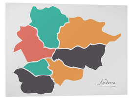 Foam board print Andorra map modern abstract with round shapes