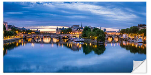 Wandsticker Pont Neuf und Seine in Paris, Frankreich