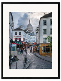 Gerahmter Kunstdruck Straßen von Montmartre und Sacré-Cœur